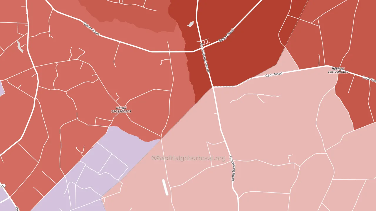 Union Crossroads, SC block-group political-lean map