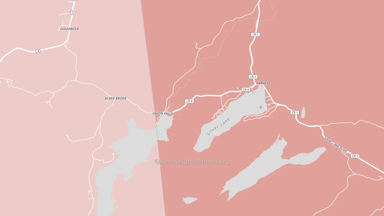 Union Falls, NY block-group political-lean map