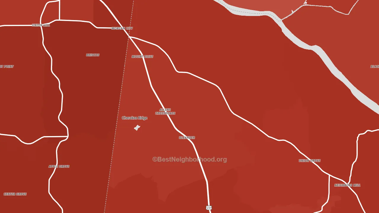Union Grove, AL block-group political-lean map