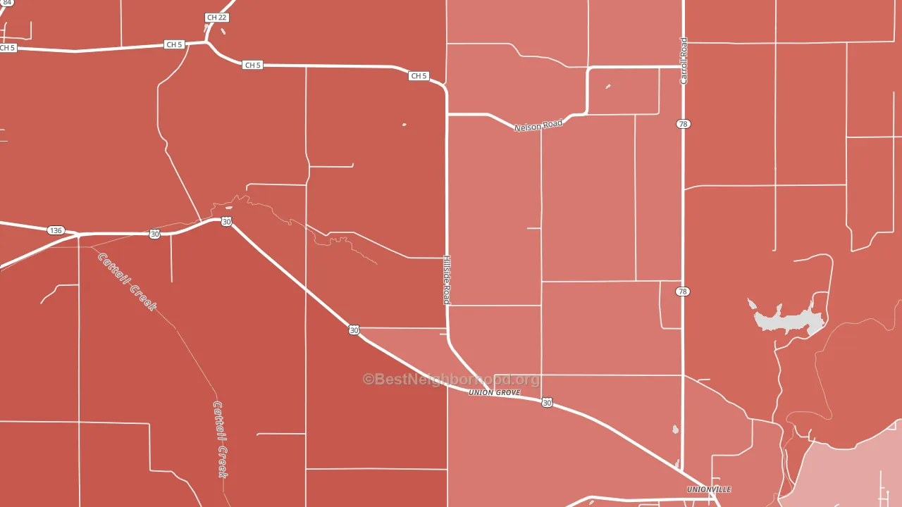 Union Grove, IL block-group political-lean map