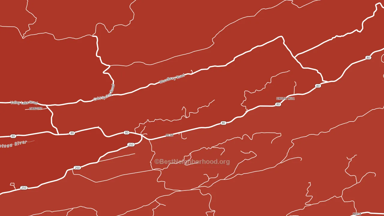 Union Hill, AR block-group political-lean map