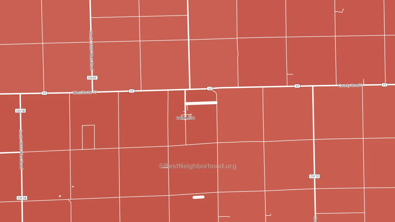Union Hill, IL block-group political-lean map