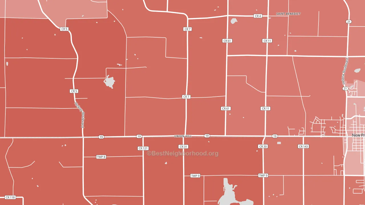 Union Hill, MN block-group political-lean map