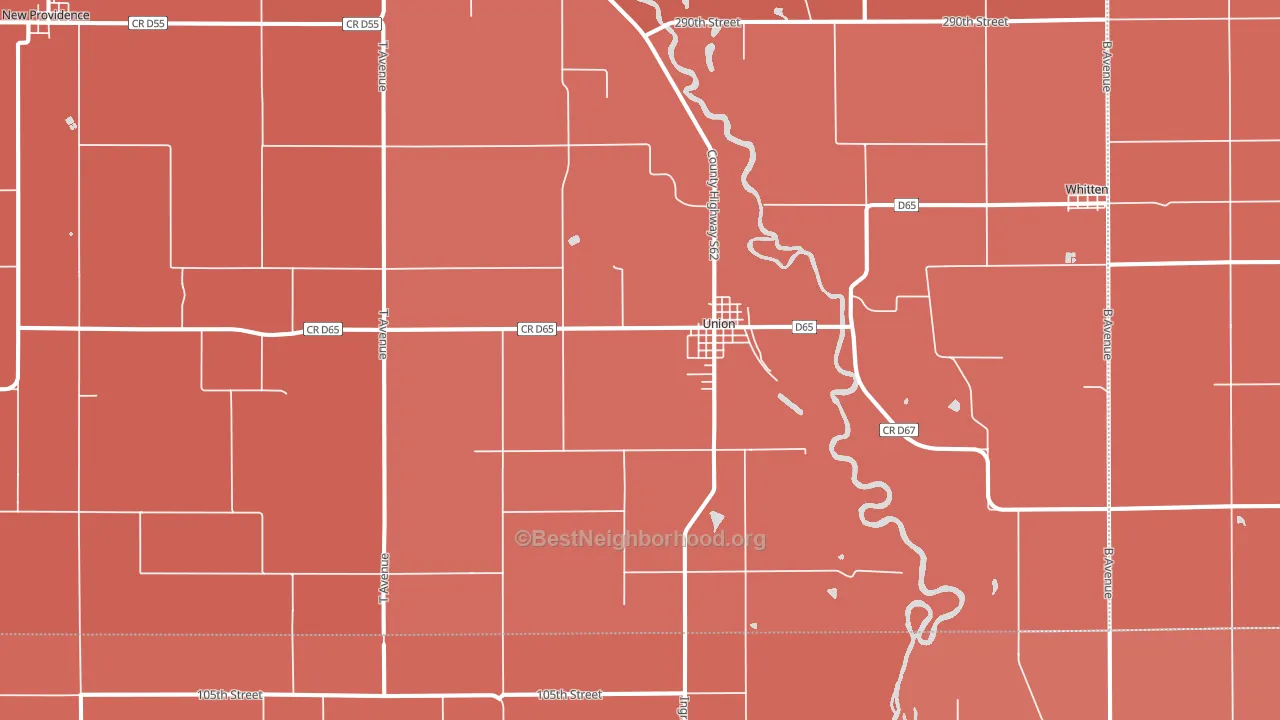 Union, IA block-group political-lean map