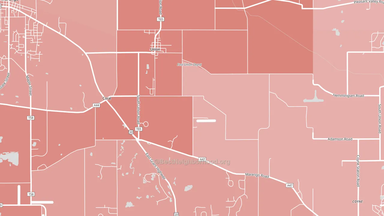 Union, IL block-group political-lean map
