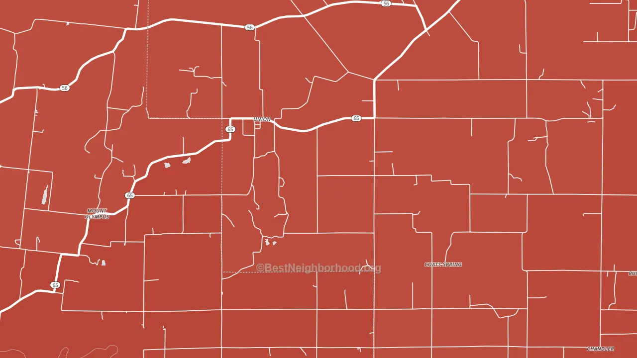 Union, IN block-group political-lean map