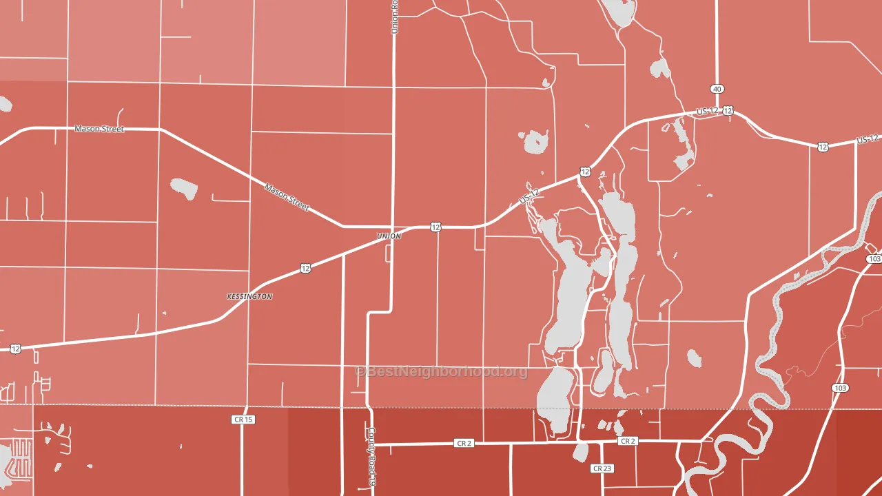 Union, MI block-group political-lean map
