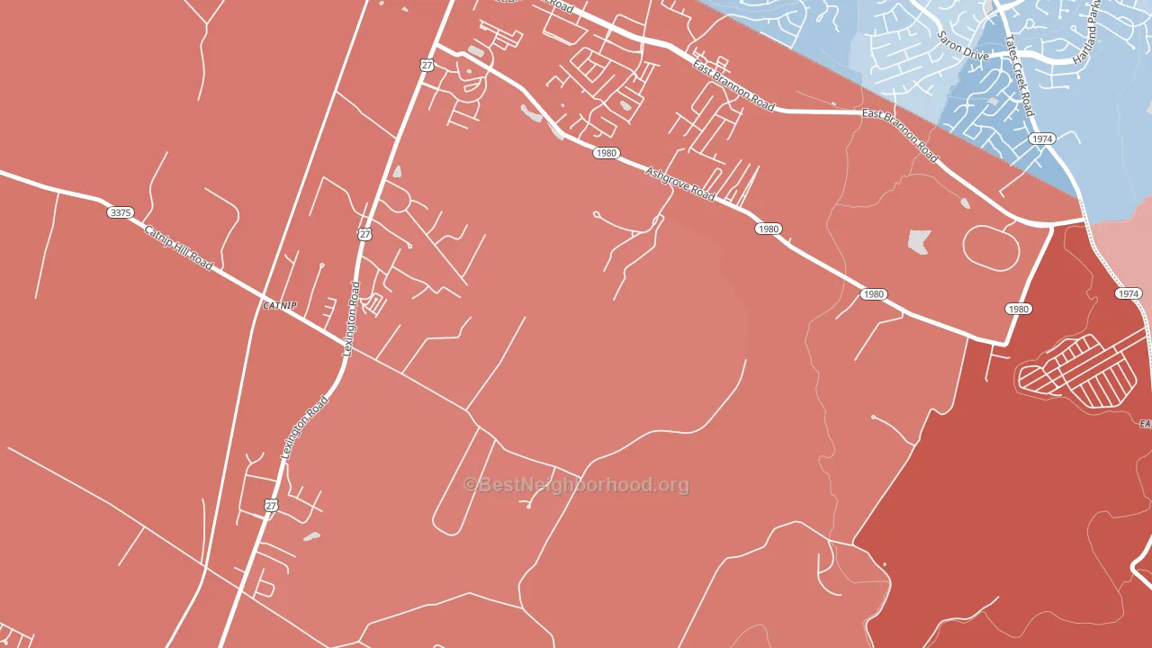 Union Mills, KY block-group political-lean map