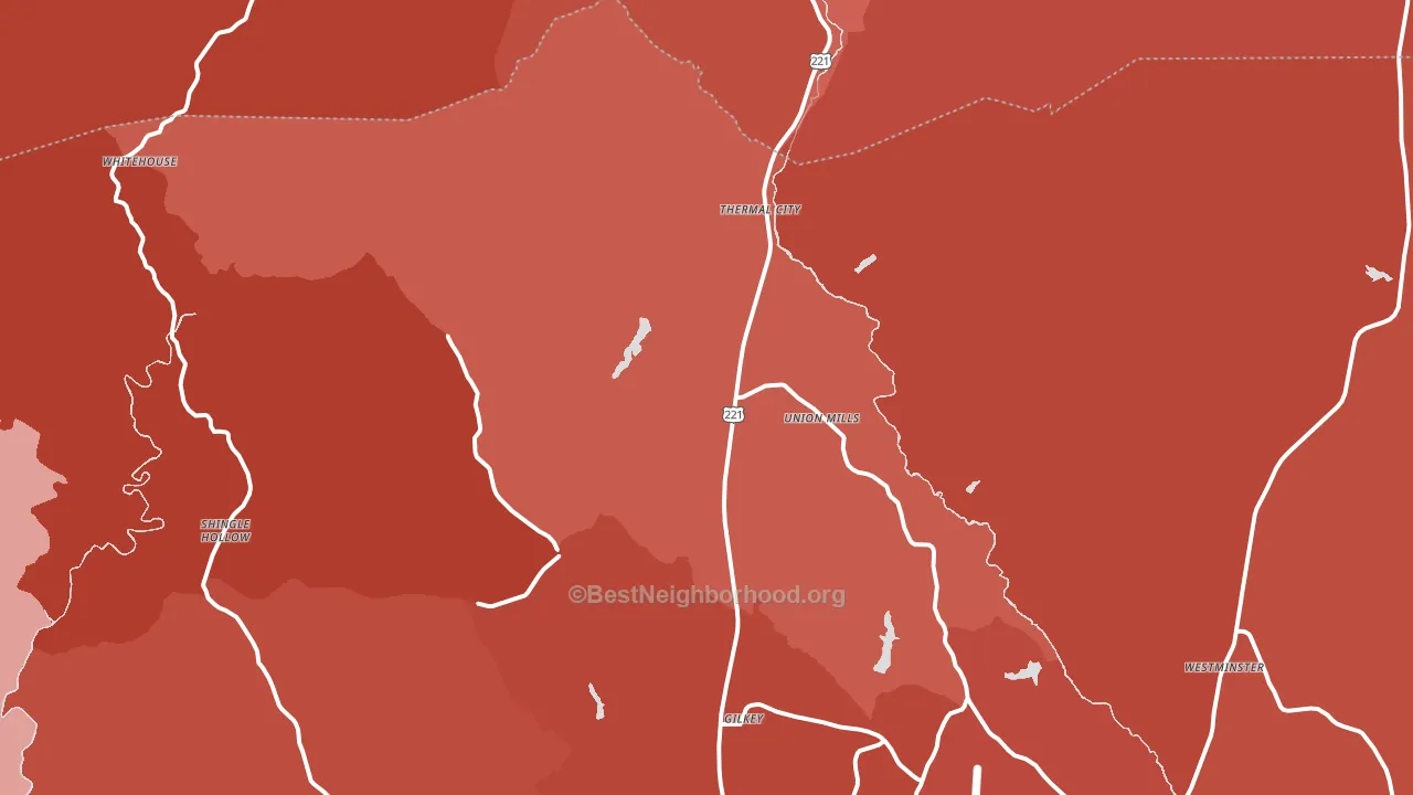 Union Mills, NC block-group political-lean map