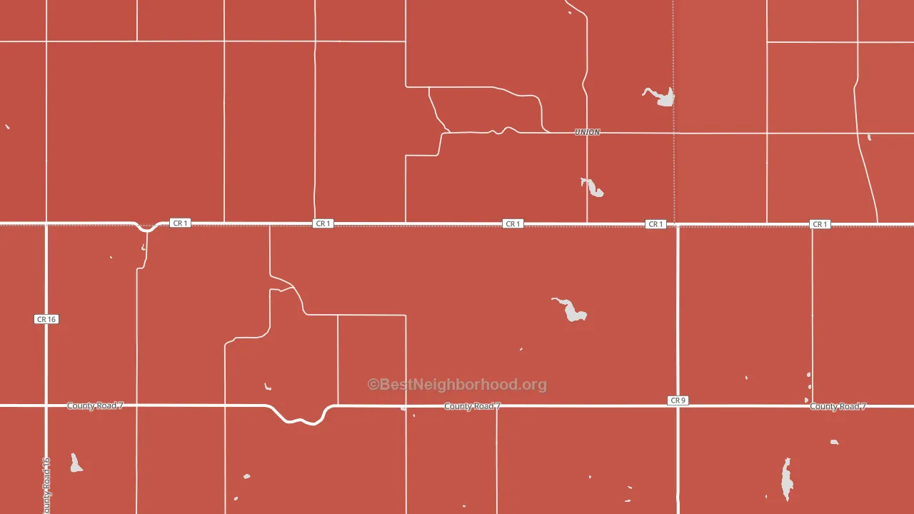 Union, ND block-group political-lean map