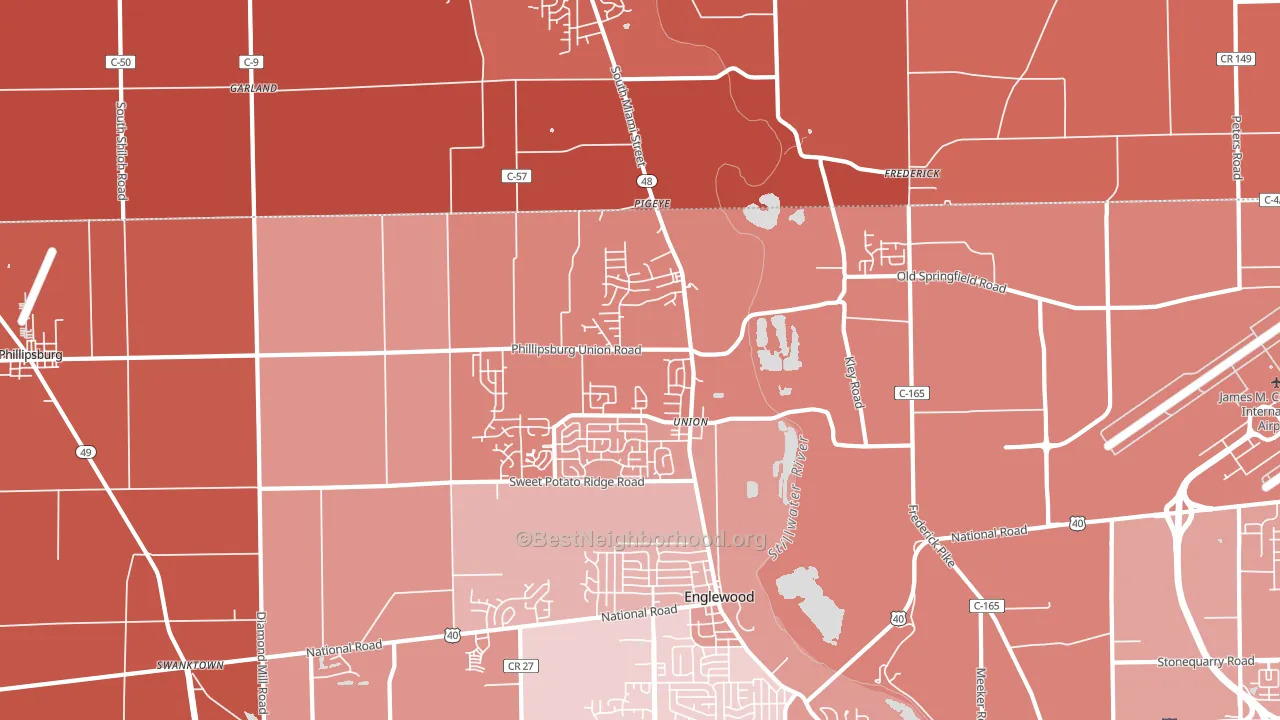 Union, OH block-group political-lean map
