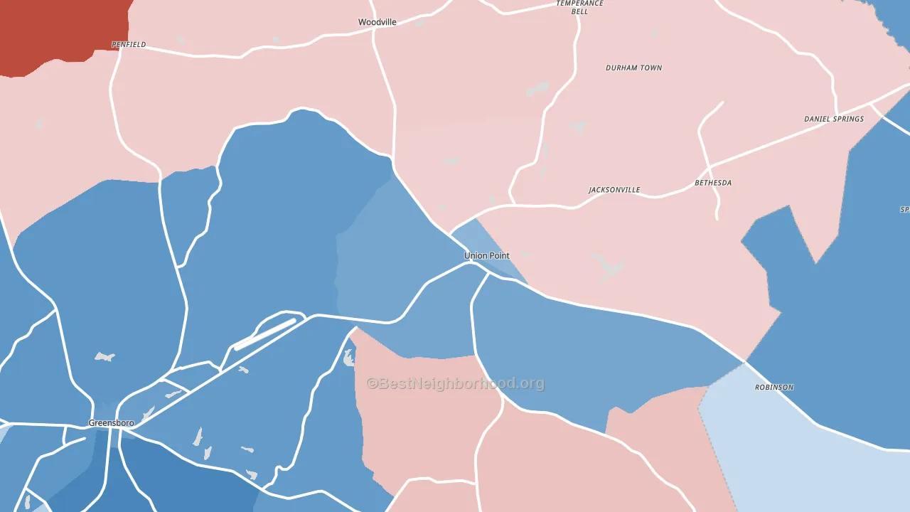 Union Point, GA block-group political-lean map