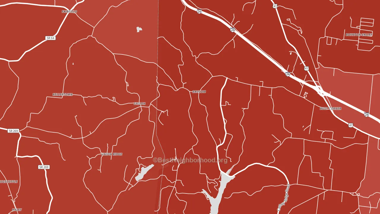 Union Ridge, TN block-group political-lean map