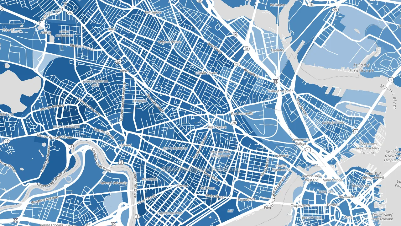 Union Square, Somerville, MA block-group political-lean map