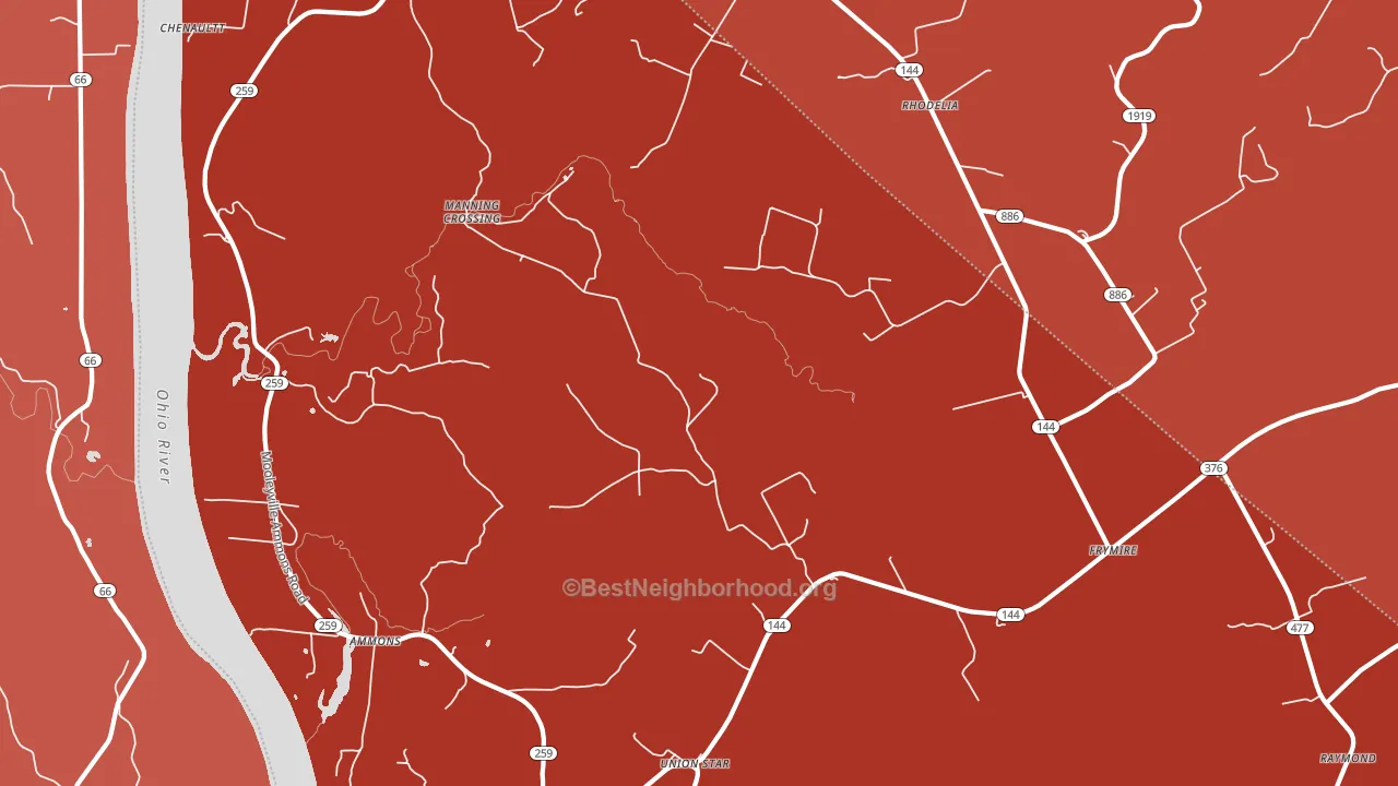 Union Star, KY block-group political-lean map