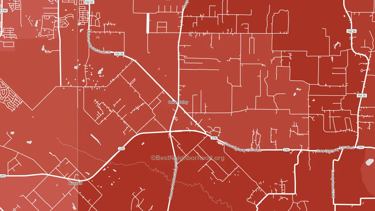 Union Valley, TX block-group political-lean map