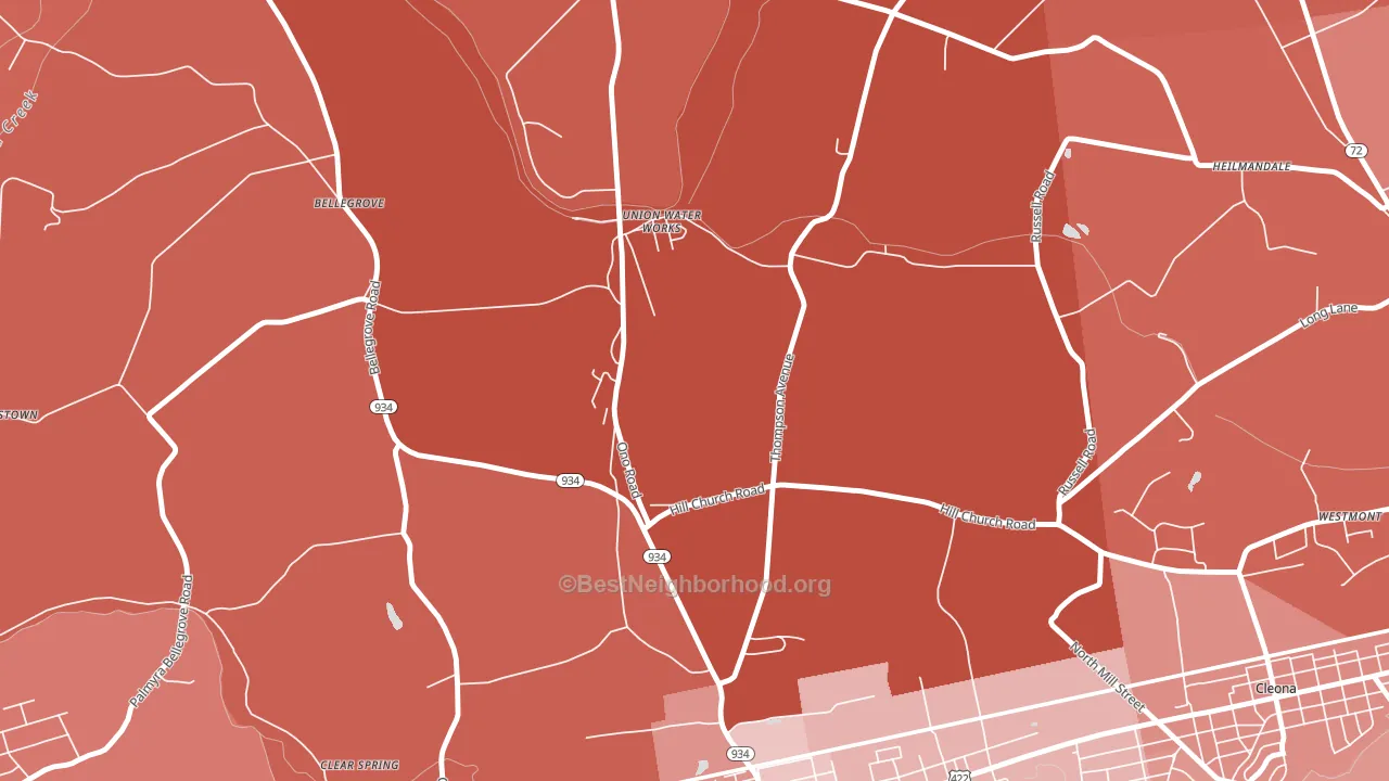 Union Water Works, PA block-group political-lean map