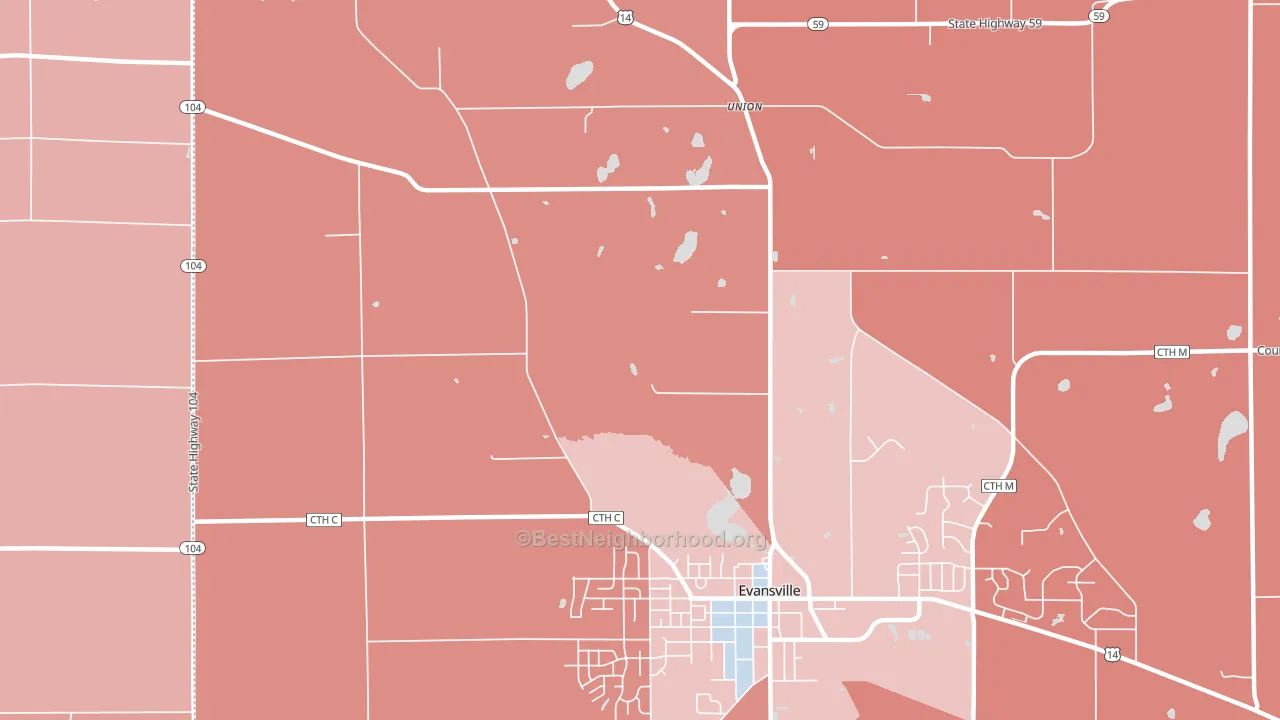 Union, WI block-group political-lean map