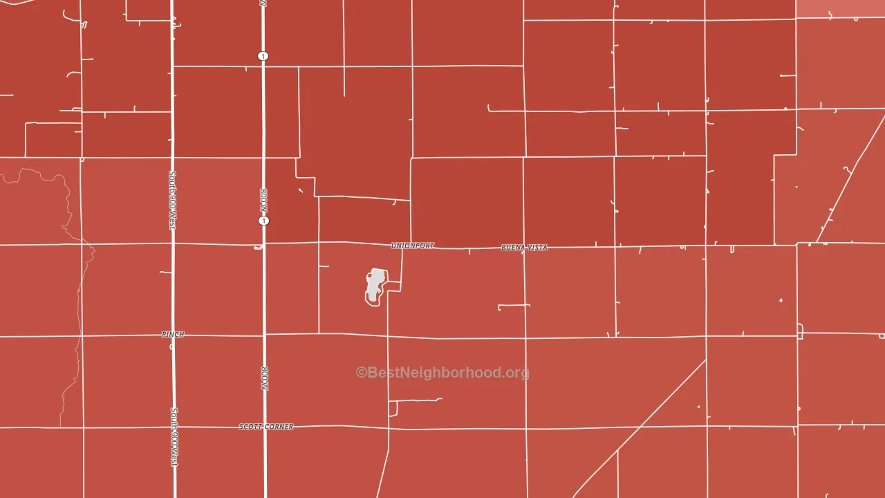 Unionport, IN block-group political-lean map