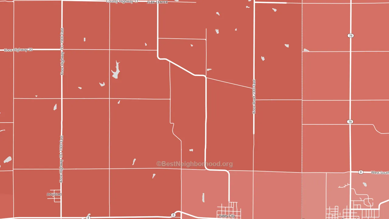 Uniontown, IL block-group political-lean map