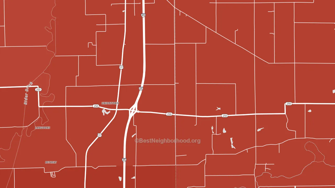 Uniontown, IN block-group political-lean map