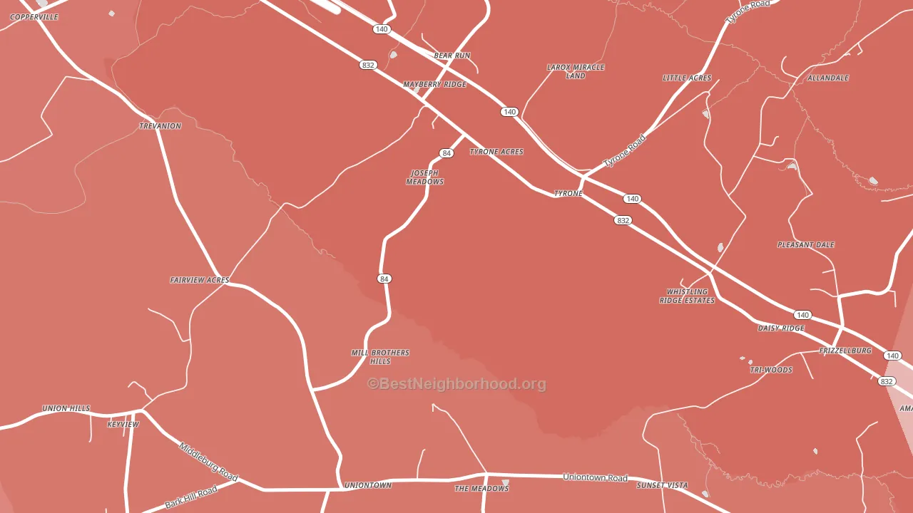 Uniontown, MD block-group political-lean map