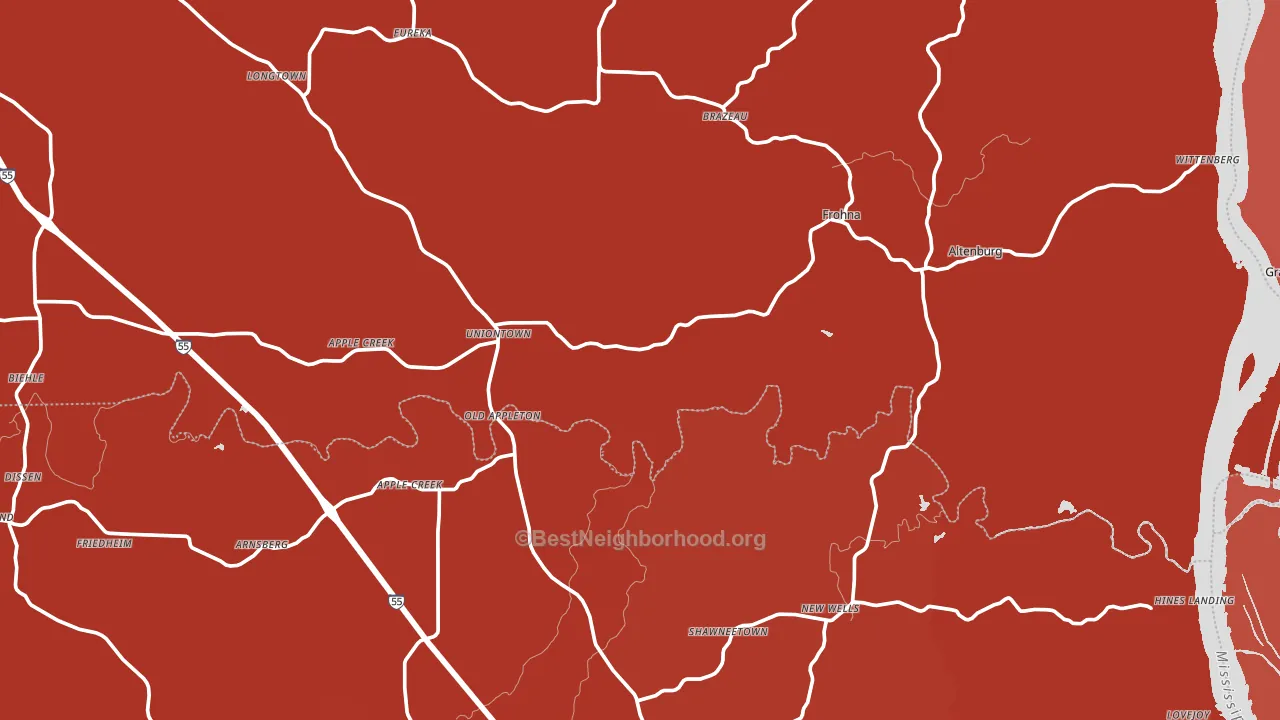 Uniontown, MO block-group political-lean map