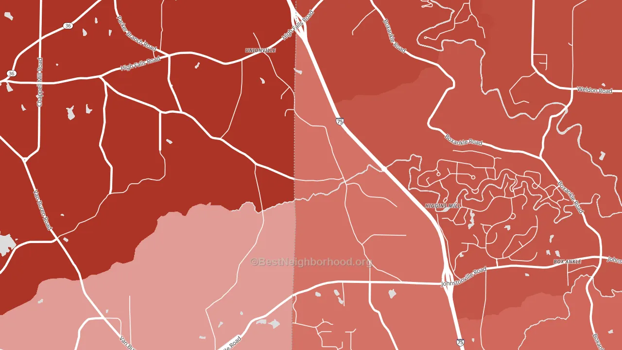 Unionville, GA block-group political-lean map