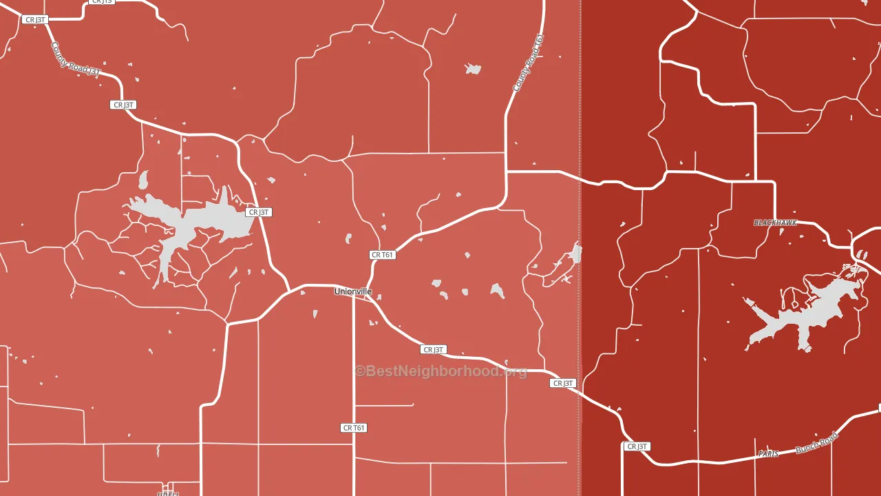 Unionville, IA block-group political-lean map