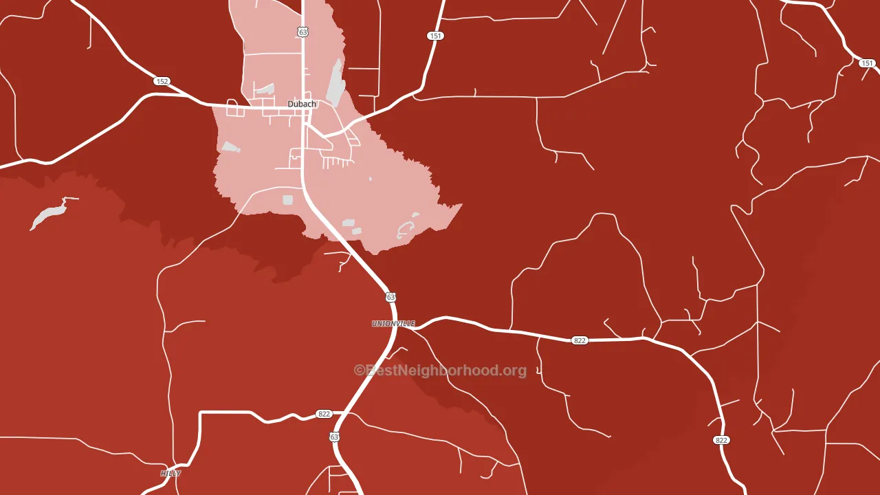 Unionville, LA block-group political-lean map