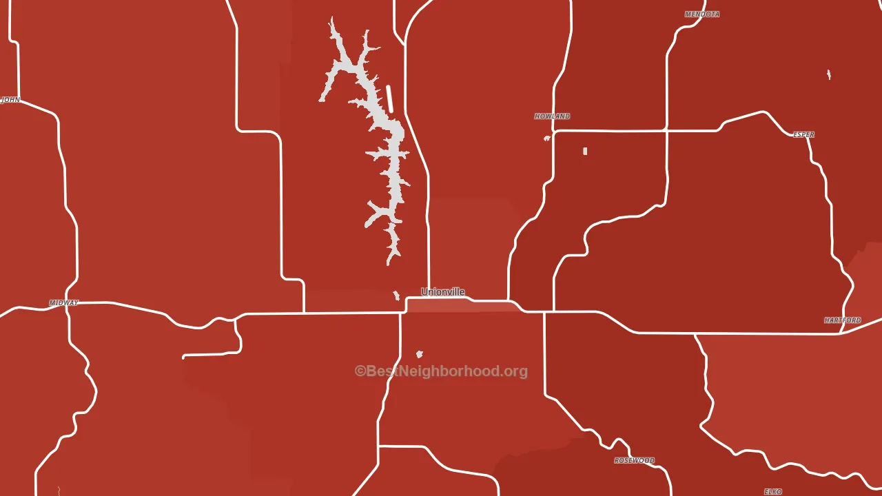 Unionville, MO block-group political-lean map