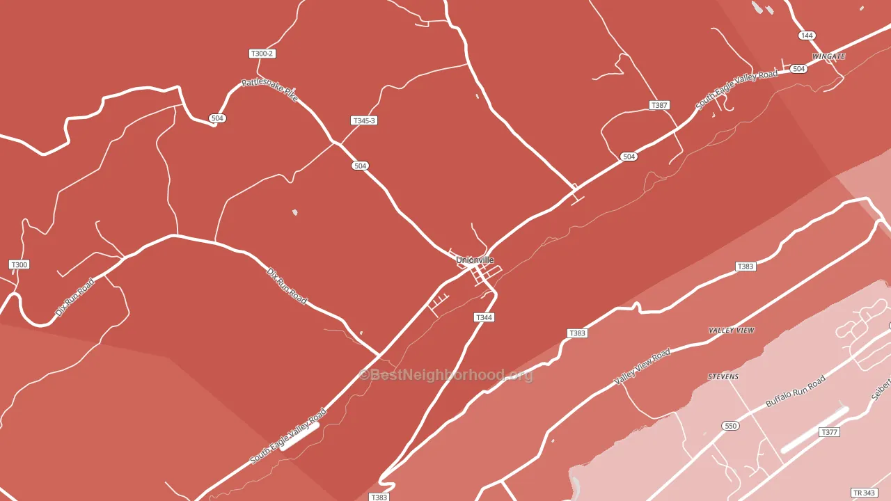 Unionville, PA block-group political-lean map