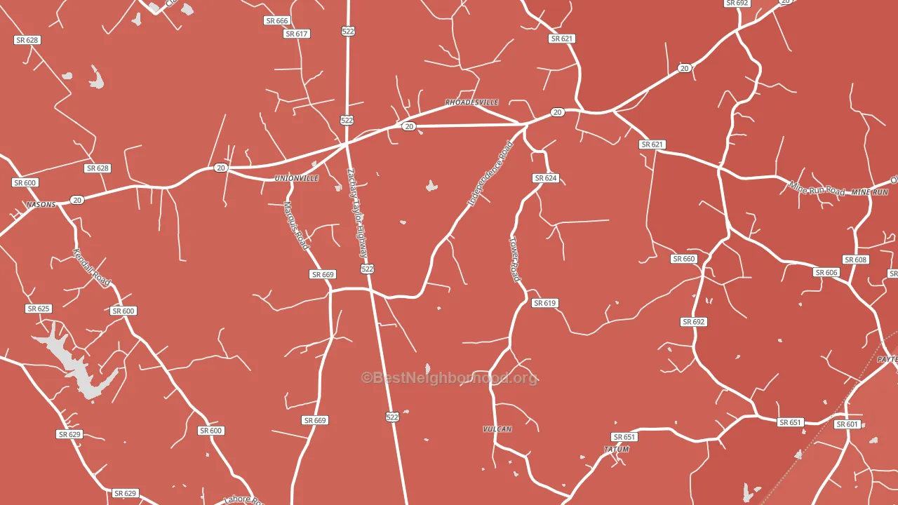 Unionville, VA block-group political-lean map
