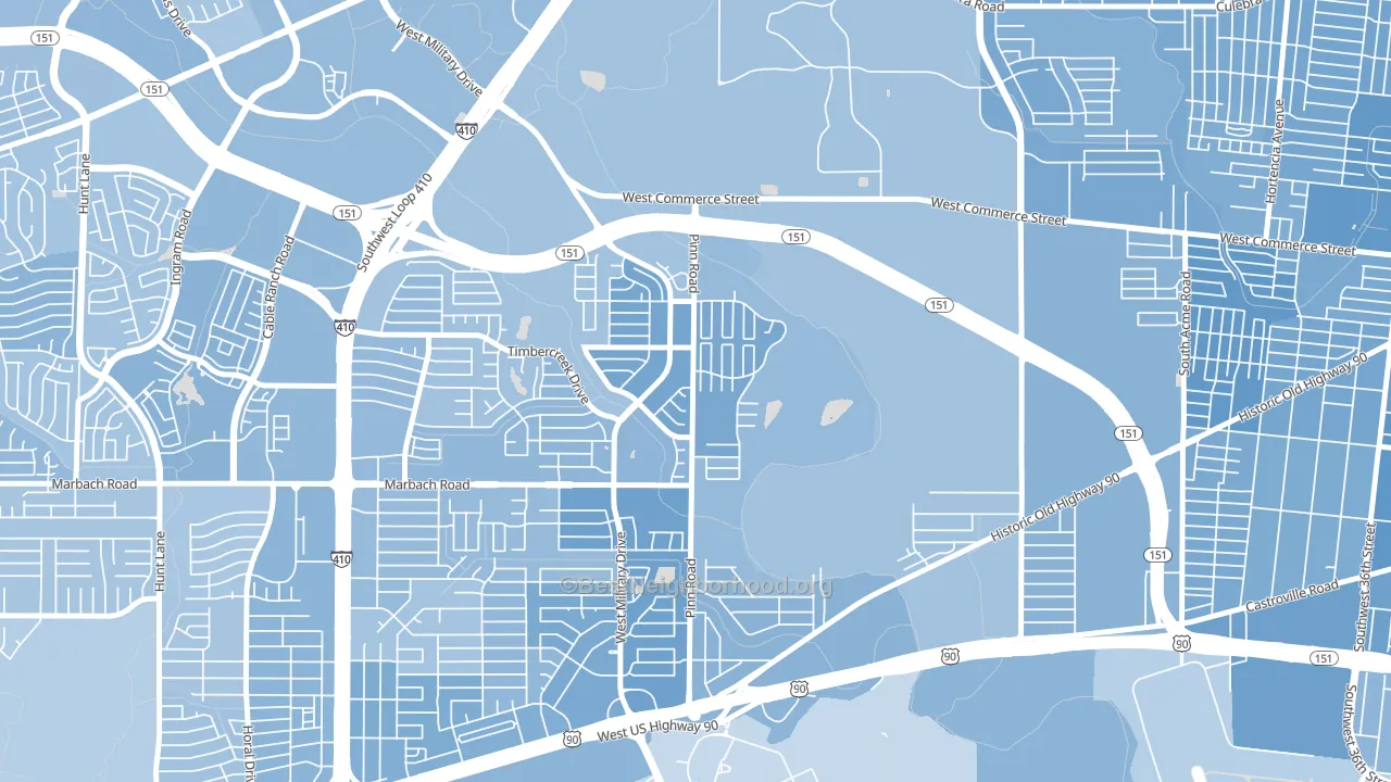United Westwood, San Antonio, TX block-group political-lean map