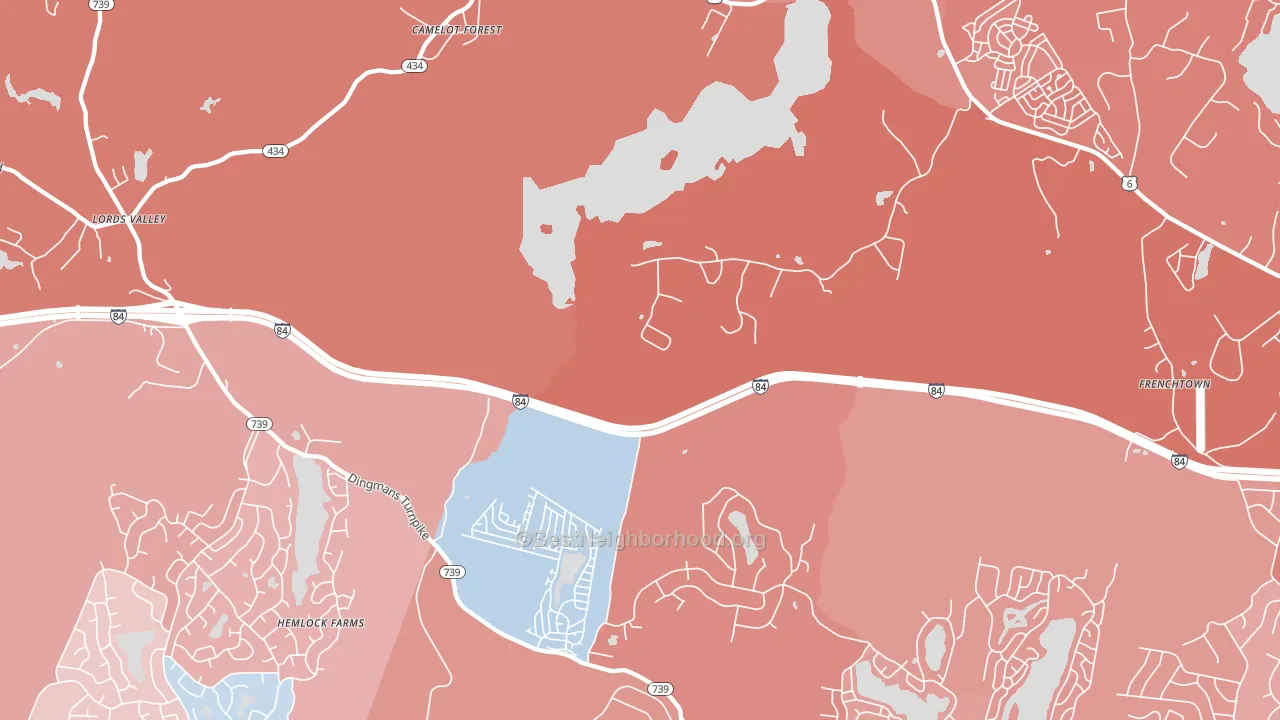 Unity House, PA block-group political-lean map