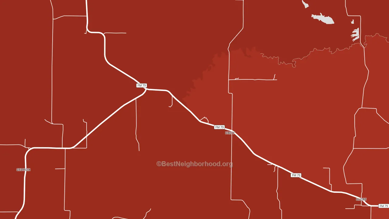 Unity, TX block-group political-lean map