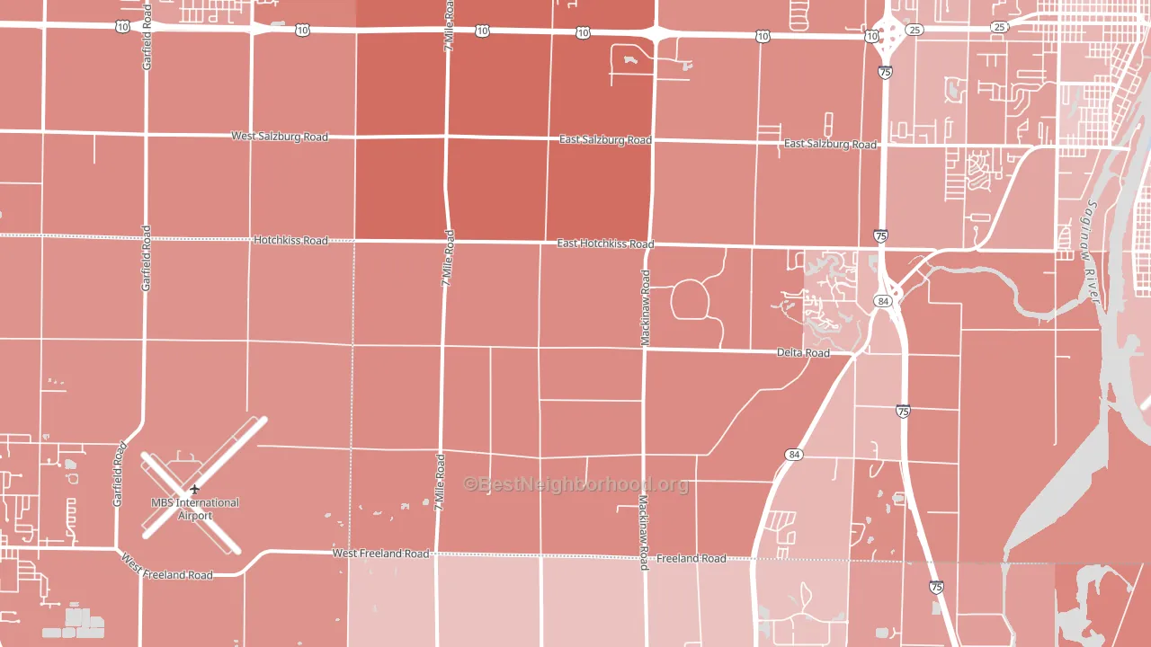 University Center, MI block-group political-lean map