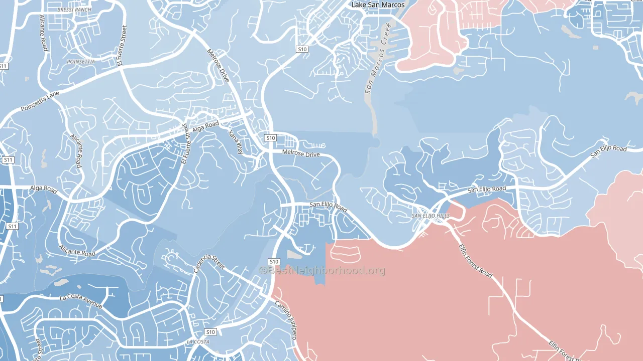 University Commons, San Marcos, CA block-group political-lean map