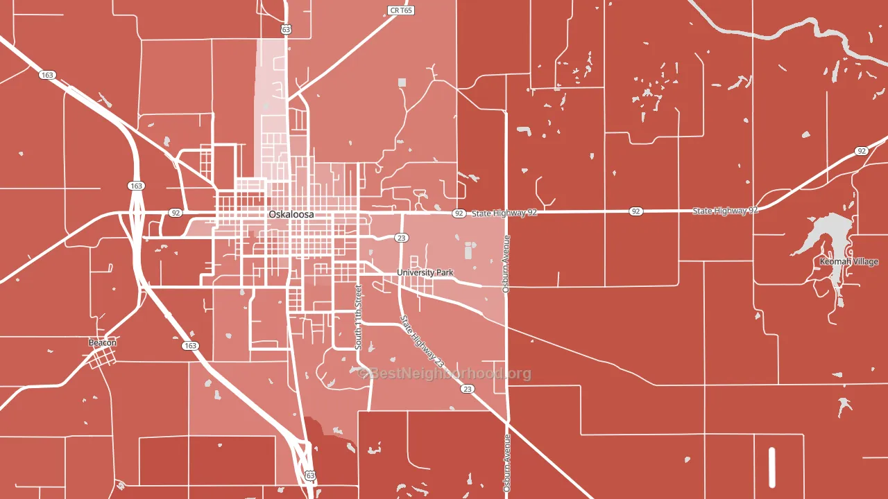 University Park, IA block-group political-lean map