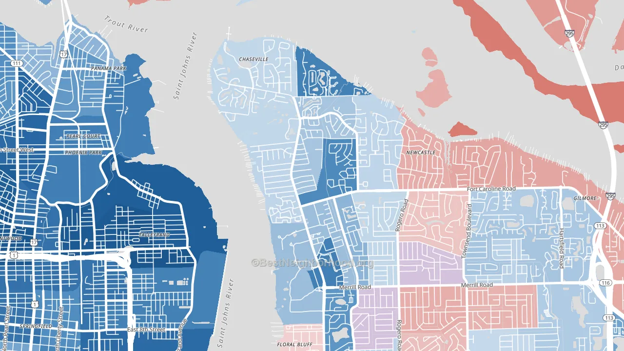 University Park-Jacksonville, Jacksonville, FL block-group political-lean map