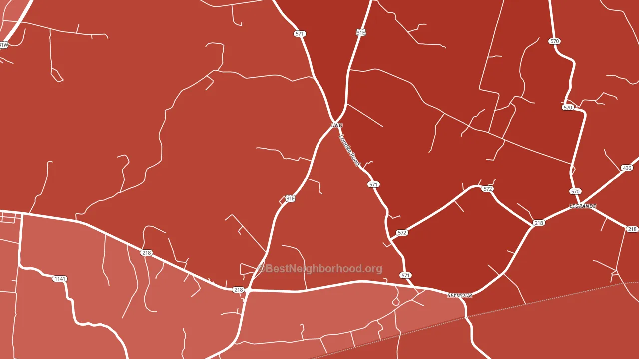 Uno, KY block-group political-lean map