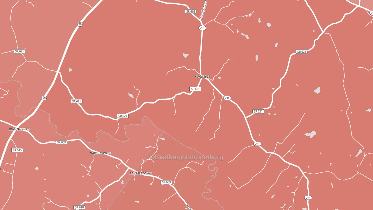 Uno, VA block-group political-lean map