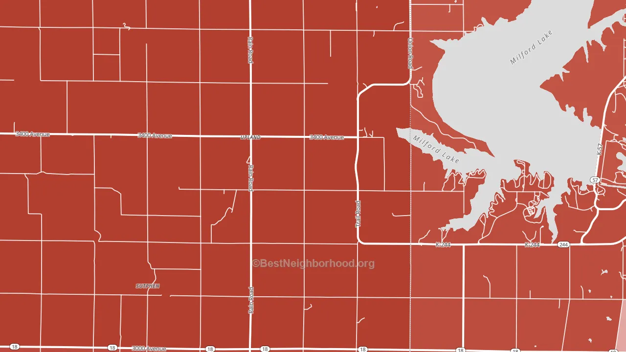 Upland, KS block-group political-lean map