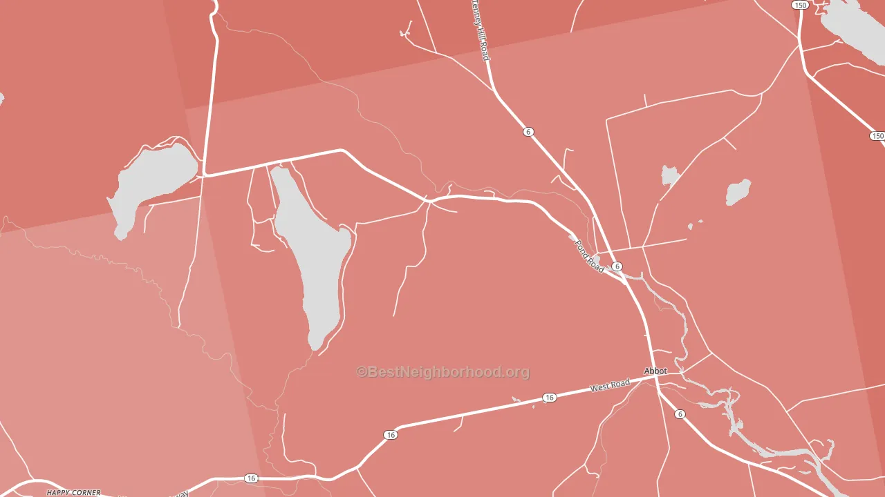 Upper Abbot, ME block-group political-lean map