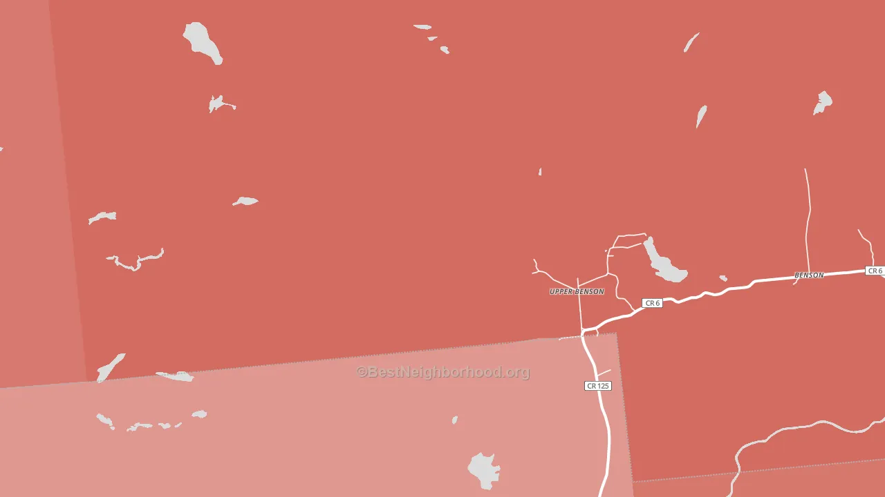 Upper Benson, NY block-group political-lean map