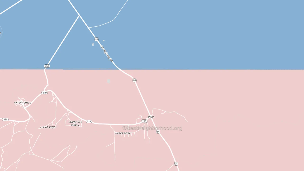 Upper Dilia, NM block-group political-lean map