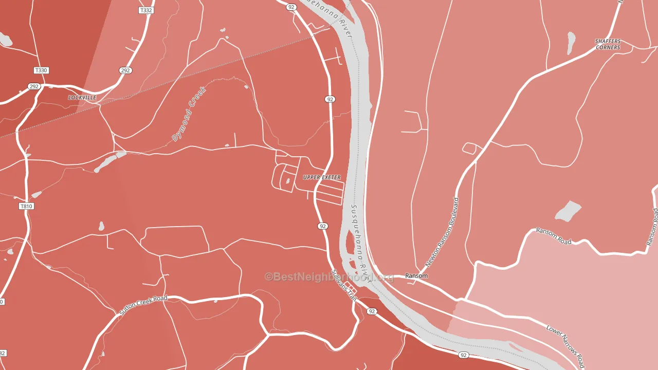 Upper Exeter, PA block-group political-lean map