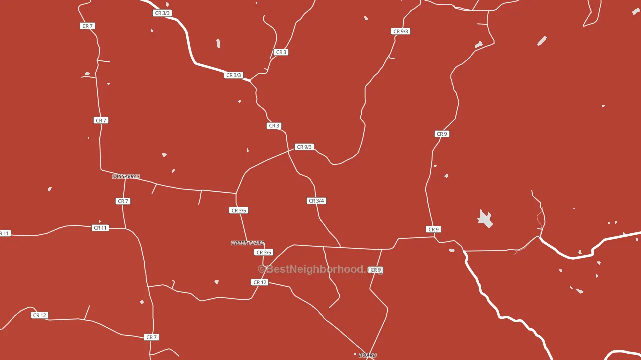 Upper Flats, WV block-group political-lean map