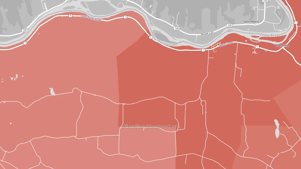 Upper Frenchville, ME block-group political-lean map