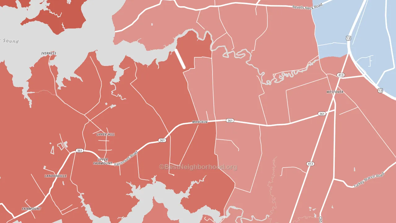 Upper Hill, MD block-group political-lean map